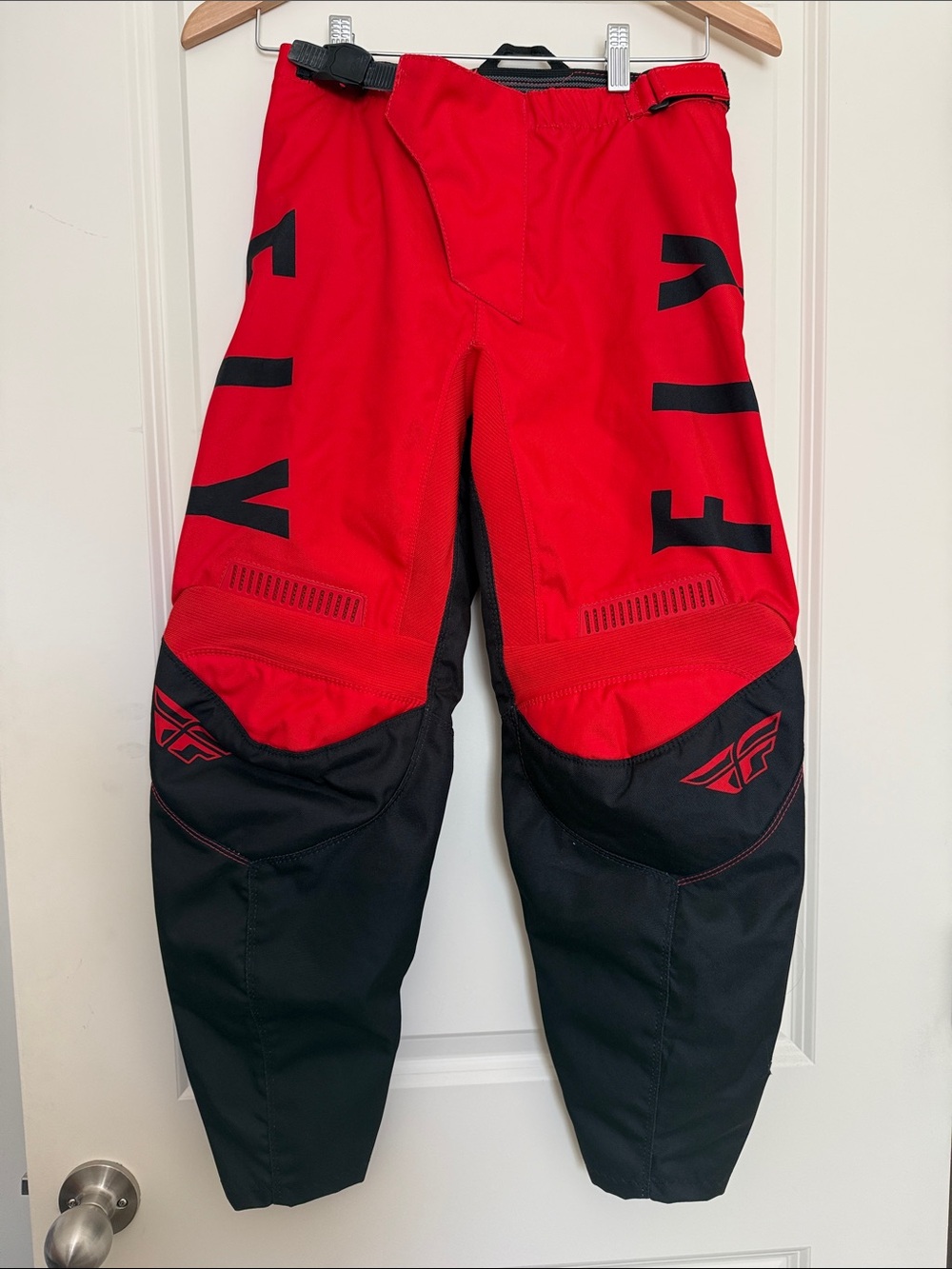 Kids Red and Black Motocross Pants